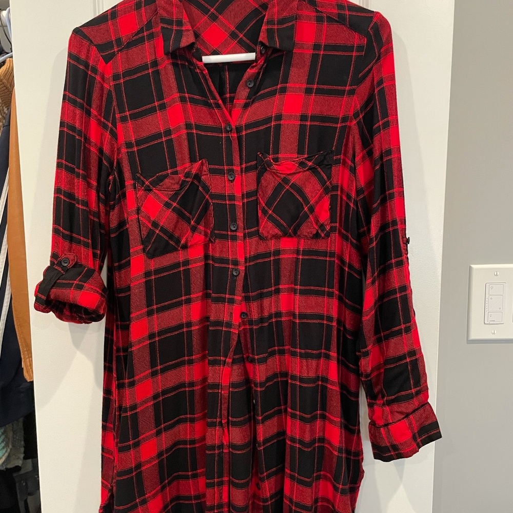 Forever 21 Buffalo check button down flannel long small